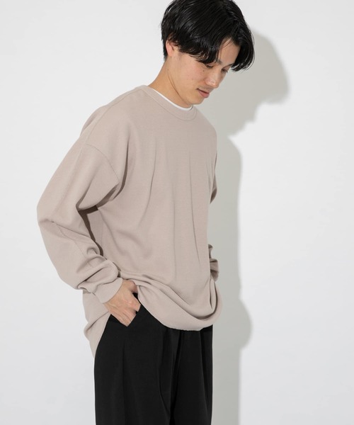 ITEMS URBANRESEARCH（アイテムズ アーバンリサーチ）の「ハニカムワッフルクルーネックカットソー（Tシャツ/カットソー・メンズ・ホワイト/ベージュ/ピンク・MEDIUM/LARGE）」の3枚目の写真