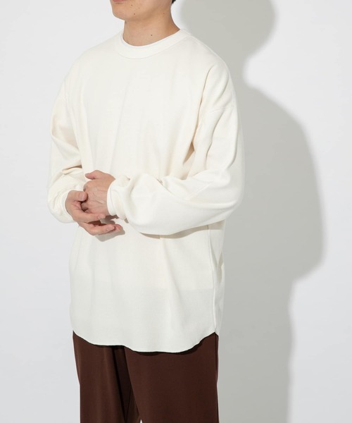 ITEMS URBANRESEARCH（アイテムズ アーバンリサーチ）の「ハニカムワッフルクルーネックカットソー（Tシャツ/カットソー・メンズ・ホワイト/ベージュ/ピンク・MEDIUM/LARGE）」の5枚目の写真