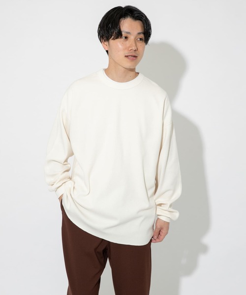 ITEMS URBANRESEARCH（アイテムズ アーバンリサーチ）の「ハニカムワッフルクルーネックカットソー（Tシャツ/カットソー・メンズ・ホワイト/ベージュ/ピンク・MEDIUM/LARGE）」の6枚目の写真
