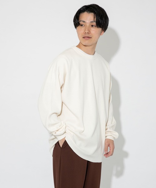 ITEMS URBANRESEARCH（アイテムズ アーバンリサーチ）の「ハニカムワッフルクルーネックカットソー（Tシャツ/カットソー・メンズ・ホワイト/ベージュ/ピンク・MEDIUM/LARGE）」の7枚目の写真