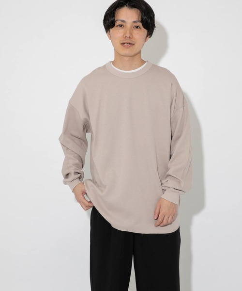 ITEMS URBANRESEARCH（アイテムズ アーバンリサーチ）の「ハニカムワッフルクルーネックカットソー（Tシャツ/カットソー・メンズ・ホワイト/ベージュ/ピンク・MEDIUM/LARGE）」の9枚目の写真