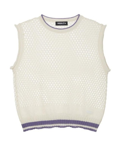 MOMC KITS(エムオーエムシーキッツ)の「『MOMC KITS/エムオーエムシーキッツ』KITS NET VEST/キッツ ネットベスト(ベスト・レディース・ベージュ/ネイビー・FREE)」の2枚目の写真