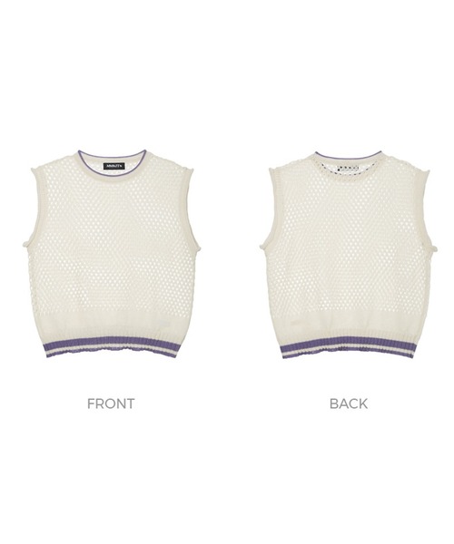 MOMC KITS(エムオーエムシーキッツ)の「『MOMC KITS/エムオーエムシーキッツ』KITS NET VEST/キッツ ネットベスト(ベスト・レディース・ベージュ/ネイビー・FREE)」の4枚目の写真
