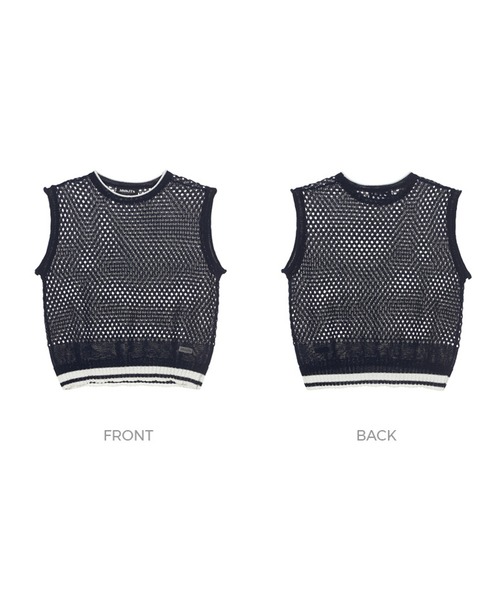 MOMC KITS(エムオーエムシーキッツ)の「『MOMC KITS/エムオーエムシーキッツ』KITS NET VEST/キッツ ネットベスト(ベスト・レディース・ベージュ/ネイビー・FREE)」の6枚目の写真