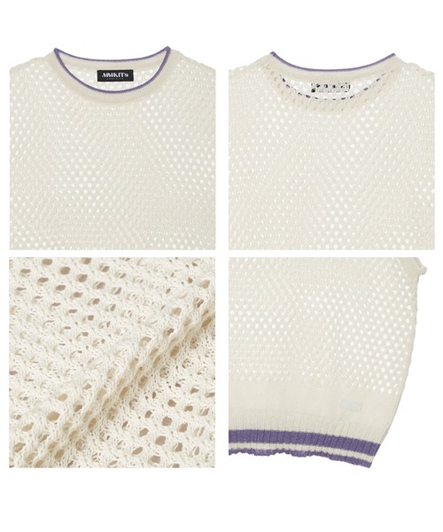 MOMC KITS(エムオーエムシーキッツ)の「『MOMC KITS/エムオーエムシーキッツ』KITS NET VEST/キッツ ネットベスト(ベスト・レディース・ベージュ/ネイビー・FREE)」の5枚目の写真