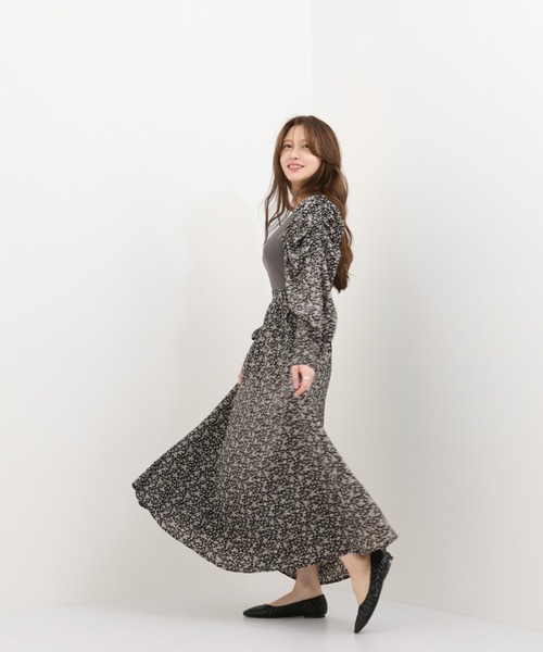 kicuri(キクリ)の「【低身長向けSサイズ】花柄切り替えワンピース(ワンピース・レディース・チャコールグレー・SMALL/X-SMALL)」の12枚目の写真