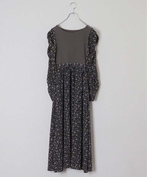 kicuri(キクリ)の「【低身長向けSサイズ】花柄切り替えワンピース(ワンピース・レディース・チャコールグレー・SMALL/X-SMALL)」の14枚目の写真