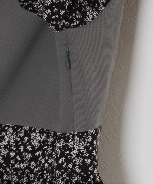 kicuri(キクリ)の「【低身長向けSサイズ】花柄切り替えワンピース(ワンピース・レディース・チャコールグレー・SMALL/X-SMALL)」の20枚目の写真