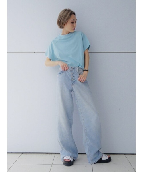 ライトグレーウォッシュドラウンドレッグデニム スター ワイドレッグデニムパンツ - ライトグレー | ZARA Japan