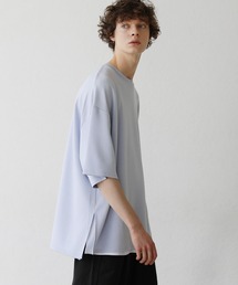 LILL | サイドスリットハイポンチビッグシルエット5分袖ドレープカットソー(Tシャツ/カットソー)