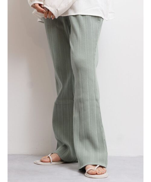 Ungrid（アングリッド）の「【WEB限定】ランダムテレコフレアパンツ（その他パンツ・レディース・アイボリー/ブラック/ローズ/ライトグリーン/ブラウン・FREE）」の4枚目の写真