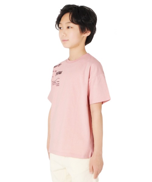 GLAZOS(グラソス)の「天竺・ドロップショルダーシンプルロゴ半袖Tシャツ(Tシャツ/カットソー・キッズ・グレー/ピンク/エメラルド・130cm/140cm/150cm/160cm/170cm)」の6枚目の写真