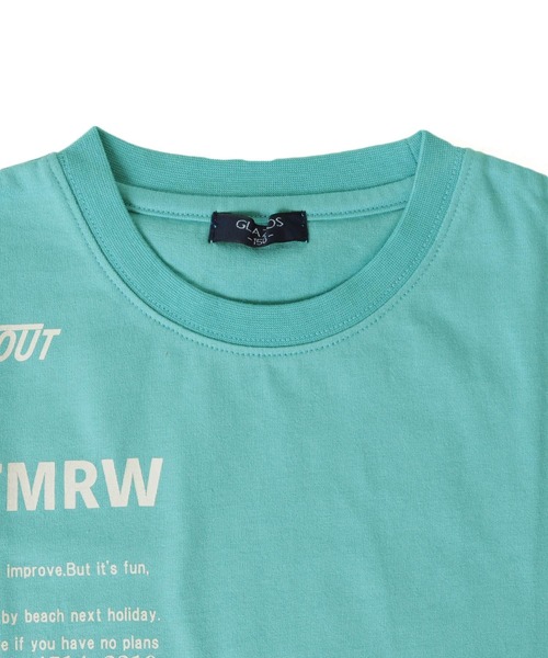 GLAZOS(グラソス)の「天竺・ドロップショルダーシンプルロゴ半袖Tシャツ(Tシャツ/カットソー・キッズ・グレー/ピンク/エメラルド・130cm/140cm/150cm/160cm/170cm)」の8枚目の写真