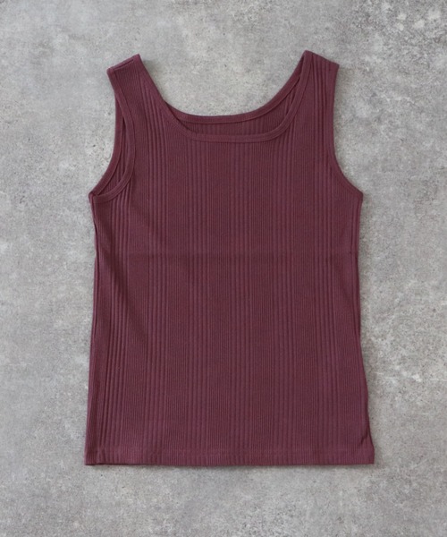 archives（アルシーヴ）の「スクエアーネックパイピングタンク（タンクトップ・レディース・ブラウン/オフホワイト/オレンジ/グリーン/パープル/イエロー/ブラック・MEDIUM）」の6枚目の写真