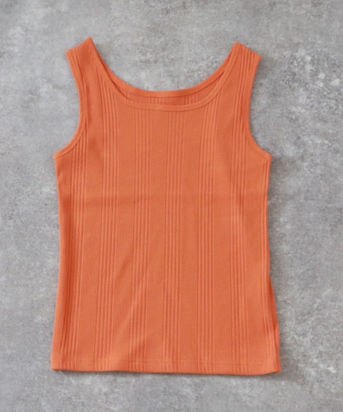 archives（アルシーヴ）の「スクエアーネックパイピングタンク（タンクトップ・レディース・ブラウン/オフホワイト/オレンジ/グリーン/パープル/イエロー/ブラック・MEDIUM）」の7枚目の写真