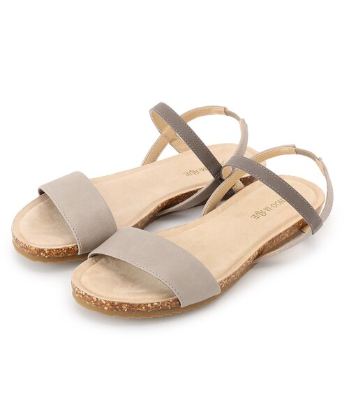 SHOO・LA・RUE(シューラルー)の「◆配色ストラップフラットサンダル(サンダル・レディース・ブラック系3/シルバー系4/ゴールド系4/ベージュ系その他2・25/35/45)」の3枚目の写真