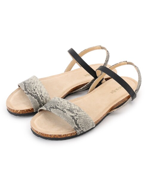 SHOO・LA・RUE(シューラルー)の「◆配色ストラップフラットサンダル(サンダル・レディース・ブラック系3/シルバー系4/ゴールド系4/ベージュ系その他2・25/35/45)」の5枚目の写真