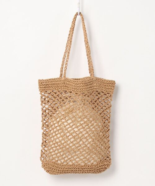 Right-on（ライトオン）の「【HONEYSUCKLE ROSE】手編みトートバッグ（トートバッグ・レディース・グリーン/パープル/ベージュ・ONE SIZE）」の2枚目の写真