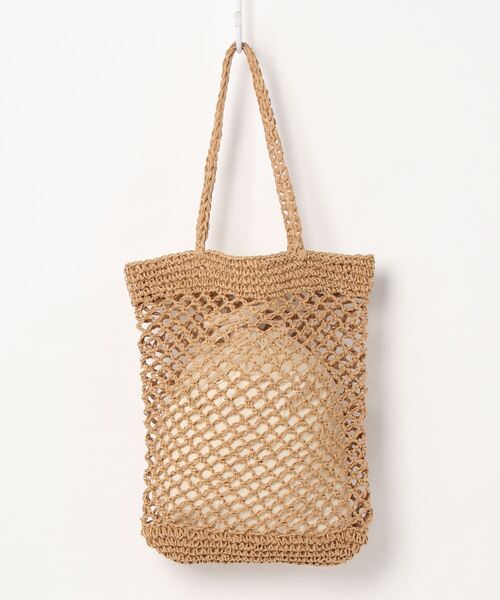 Right-on（ライトオン）の「【HONEYSUCKLE ROSE】手編みトートバッグ（トートバッグ・レディース・グリーン/パープル/ベージュ・ONE SIZE）」の5枚目の写真