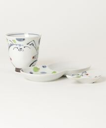 salle de bal（サルデバル）の「【 nyan de bal / ニャンデバル 】 福峰窯　シャボン猫コップ＆ミニプレート＆スプーンレスト  猫 にゃんこ キャット　KRT（食器）」