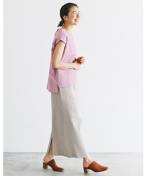 avecmoi（アヴェクモワ）の「【佐藤かなさんプロデュース】 アヴェクモワ　フレンチスリーブＴシャツ（Tシャツ/カットソー・レディース・ホワイト×ブラック/ピンク・MEDIUM/LARGE/X-LARGE/SMALL）」の9枚目の写真