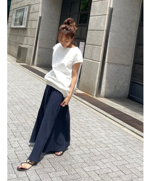 ulu（ウル）の「original linen frea long skirt（スカート