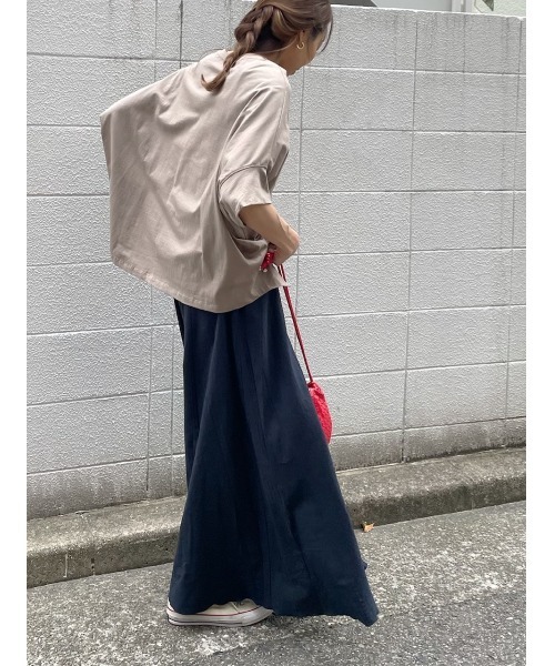 ulu（ウル）の「original linen frea long skirt（スカート・レディース・ネイビー/レッド・FREE）」の11枚目の写真