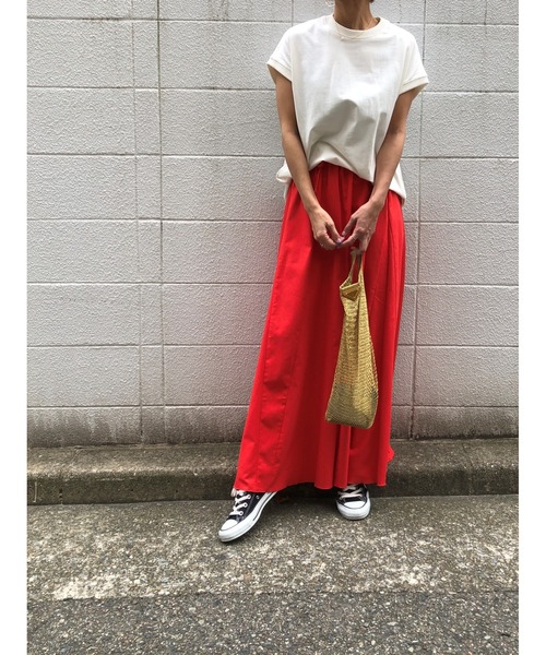 ulu（ウル）の「original linen frea long skirt（スカート・レディース・ネイビー/レッド・FREE）」の8枚目の写真