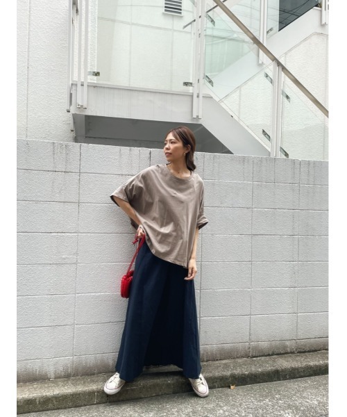 ulu（ウル）の「original linen frea long skirt（スカート・レディース・ネイビー/レッド・FREE）」の5枚目の写真