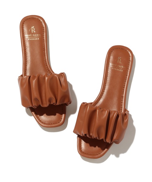 ROPE' PICNIC（ロペピクニック）の「シャーリングスライドフラットサンダル（サンダル・レディース・ブラック/ブラウン/グリーン系その他・M/L）」の9枚目の写真