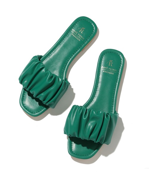 ROPE' PICNIC（ロペピクニック）の「シャーリングスライドフラットサンダル（サンダル・レディース・ブラック/ブラウン/グリーン系その他・M/L）」の10枚目の写真