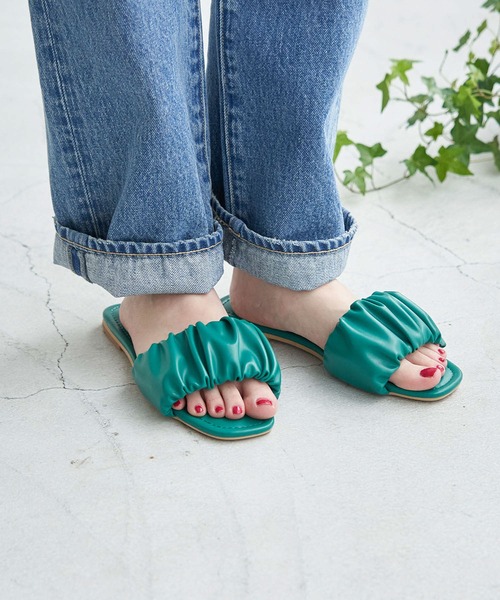 ROPE' PICNIC（ロペピクニック）の「シャーリングスライドフラットサンダル（サンダル・レディース・ブラック/ブラウン/グリーン系その他・M/L）」の14枚目の写真