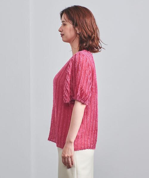 UNITED ARROWS（ユナイテッドアローズ）の「UBCMD STRP CUT/JQ ブラウス†◆（シャツ/ブラウス・レディース・ブラック/ピンク/マスタード・FREE）」の5枚目の写真