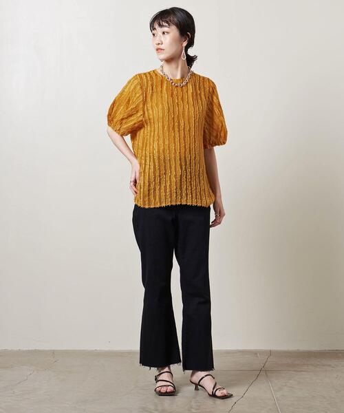 UNITED ARROWS UBCMD STRP CUT/JQ ブラウス 半袖 UNITED ARROWS（ユナイテッドアローズ）の「UBCMD STRP CUT/JQ