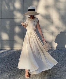 EIMY ISTOIRE | バックオープンボリュームプリーツワンピース(ワンピース)