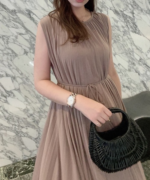 EIMY ISTOIRE(エイミーイストワール)の「バックオープンボリュームプリーツワンピース(ワンピース・レディース・ブラック/ネイビー/ピンク/アイボリー/ラベンダー/Moca/グリーン系その他2・SMALL/MEDIUM)」の13枚目の写真