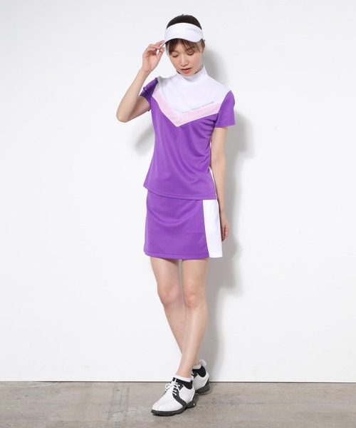 JUN&ROPE'（ジュンアンドロペ）の「【UV】【吸水速乾】トリプルカラーロゴモックネック半袖プルオーバー（Tシャツ/カットソー・レディース・ブラック/パープル/グレー・L/S/M）」の6枚目の写真