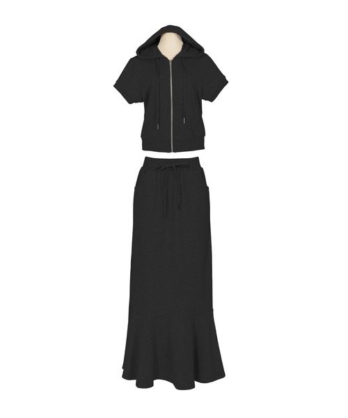 Julia Boutique（ジュリアブティック）の「スウェットパーカー＆マーメイドスカートセットアップ/21115（アンサンブル・レディース・ブラック/グレー/ピンク/ミント・ONE）」の7枚目の写真