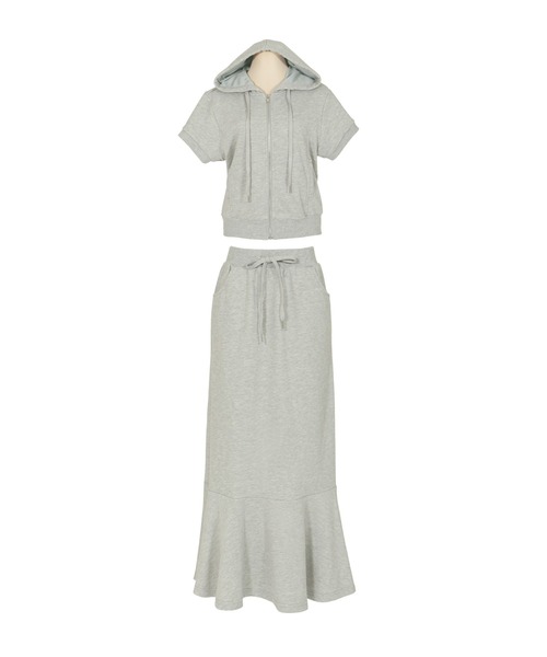 Julia Boutique（ジュリアブティック）の「スウェットパーカー＆マーメイドスカートセットアップ/21115（アンサンブル・レディース・ブラック/グレー/ピンク/ミント・ONE）」の22枚目の写真