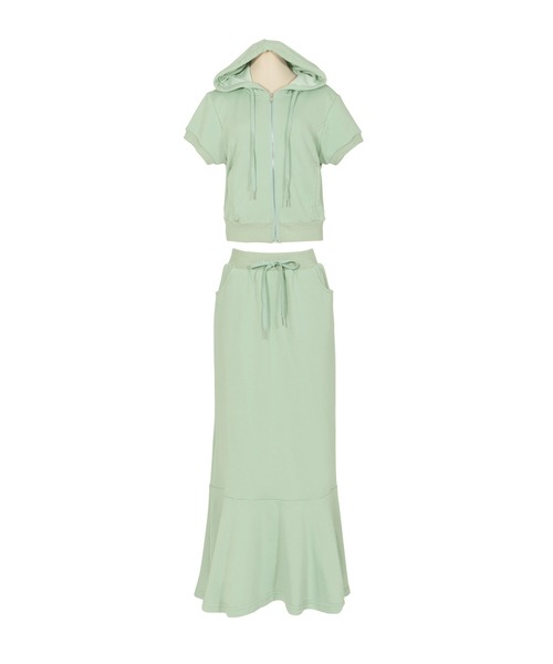 Julia Boutique（ジュリアブティック）の「スウェットパーカー＆マーメイドスカートセットアップ/21115（アンサンブル・レディース・ブラック/グレー/ピンク/ミント・ONE）」の19枚目の写真