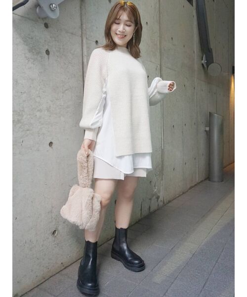 MERCURYDUO（マーキュリーデュオ）の「サイドゴアショートブーツ（ブーツ・レディース・ブラック/アイボリー・38/36）」の16枚目の写真