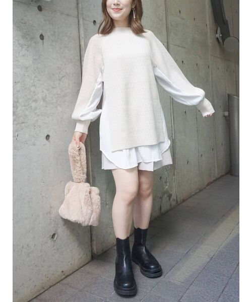 MERCURYDUO（マーキュリーデュオ）の「サイドゴアショートブーツ（ブーツ・レディース・ブラック/アイボリー・38/36）」の14枚目の写真