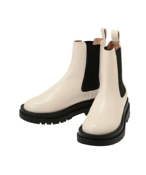 MERCURYDUO（マーキュリーデュオ）の「サイドゴアショートブーツ（ブーツ・レディース・ブラック/アイボリー・38/36）」の3枚目の写真