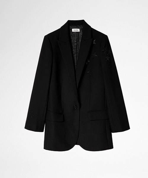 ZADIG&VOLTAIRE（ザディグ　エ　ヴォルテール）の「VIVA STRASS STAR PERM BLAZER（テーラードジャケット・レディース・ブラック・34/38/36/40）」の6枚目の写真