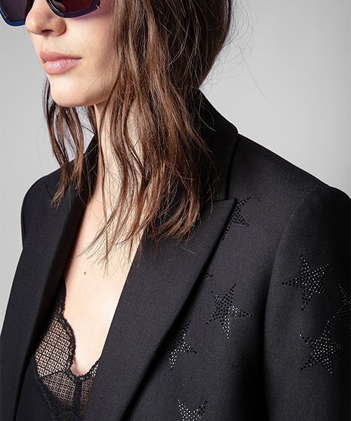 ZADIG&VOLTAIRE（ザディグ　エ　ヴォルテール）の「VIVA STRASS STAR PERM BLAZER（テーラードジャケット・レディース・ブラック・34/38/36/40）」の7枚目の写真
