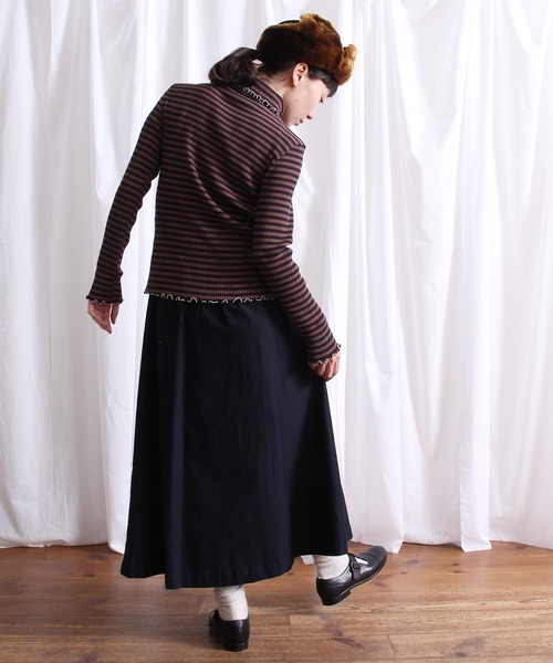 Lene(レネ)の「針抜きボーダー/タートルネックプルオーバー(ニット/セーター・レディース・ネイビー/ブラック・FREE)」の12枚目の写真