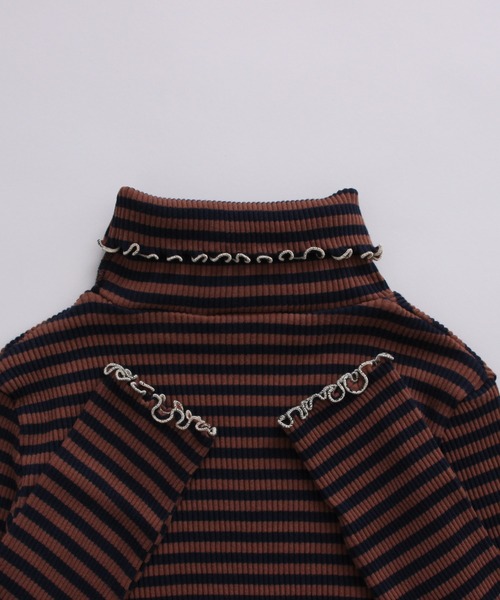 Lene(レネ)の「針抜きボーダー/タートルネックプルオーバー(ニット/セーター・レディース・ネイビー/ブラック・FREE)」の22枚目の写真