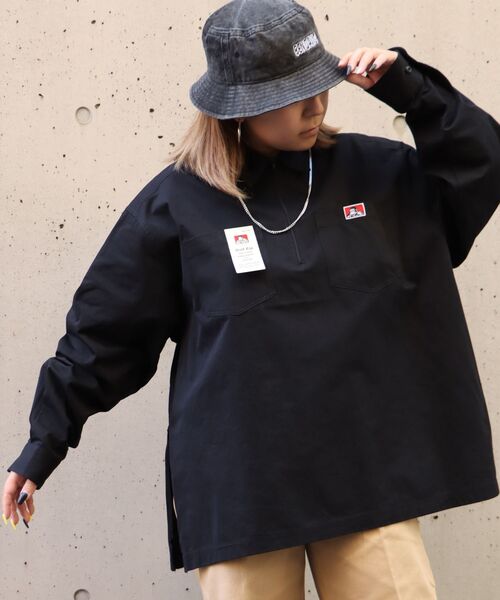 BEN DAVIS（ベンデイビス）の「【BEN DAVIS(ベンデイビス)】BIG HALF ZIP SHIRT/ ビッグ ハーフ ジップ シャツ（シャツ/ブラウス・メンズ・オレンジ/その他2/その他1/ネイビー/ベージュ/ブラック・MEDIUM/LARGE）」の8枚目の写真