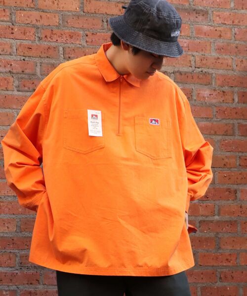 BEN DAVIS（ベンデイビス）の「【BEN DAVIS(ベンデイビス)】BIG HALF ZIP SHIRT/ ビッグ ハーフ ジップ シャツ（シャツ/ブラウス・メンズ・オレンジ/その他2/その他1/ネイビー/ベージュ/ブラック・MEDIUM/LARGE）」の14枚目の写真