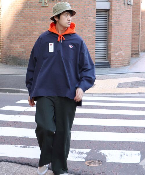 BEN DAVIS（ベンデイビス）の「【BEN DAVIS(ベンデイビス)】BIG HALF ZIP SHIRT/ ビッグ ハーフ ジップ シャツ（シャツ/ブラウス・メンズ・オレンジ/その他2/その他1/ネイビー/ベージュ/ブラック・MEDIUM/LARGE）」の16枚目の写真